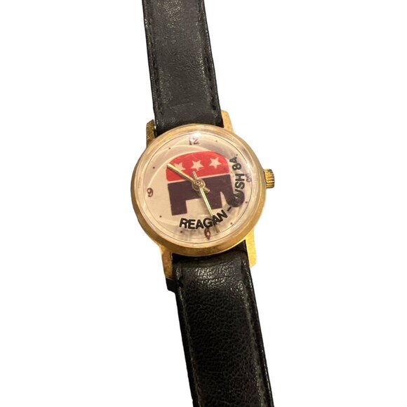 1984 Reagan Bush Presidential Collectible Watch Republican Elephant UNTESTED - Picture 3 of 7